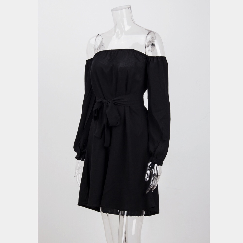 My Angel Black Off Shoulder Mini Dress - Picture 4 of 6